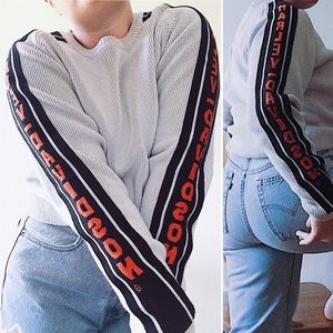 Harley Davidson logo spell out crew neck sweater